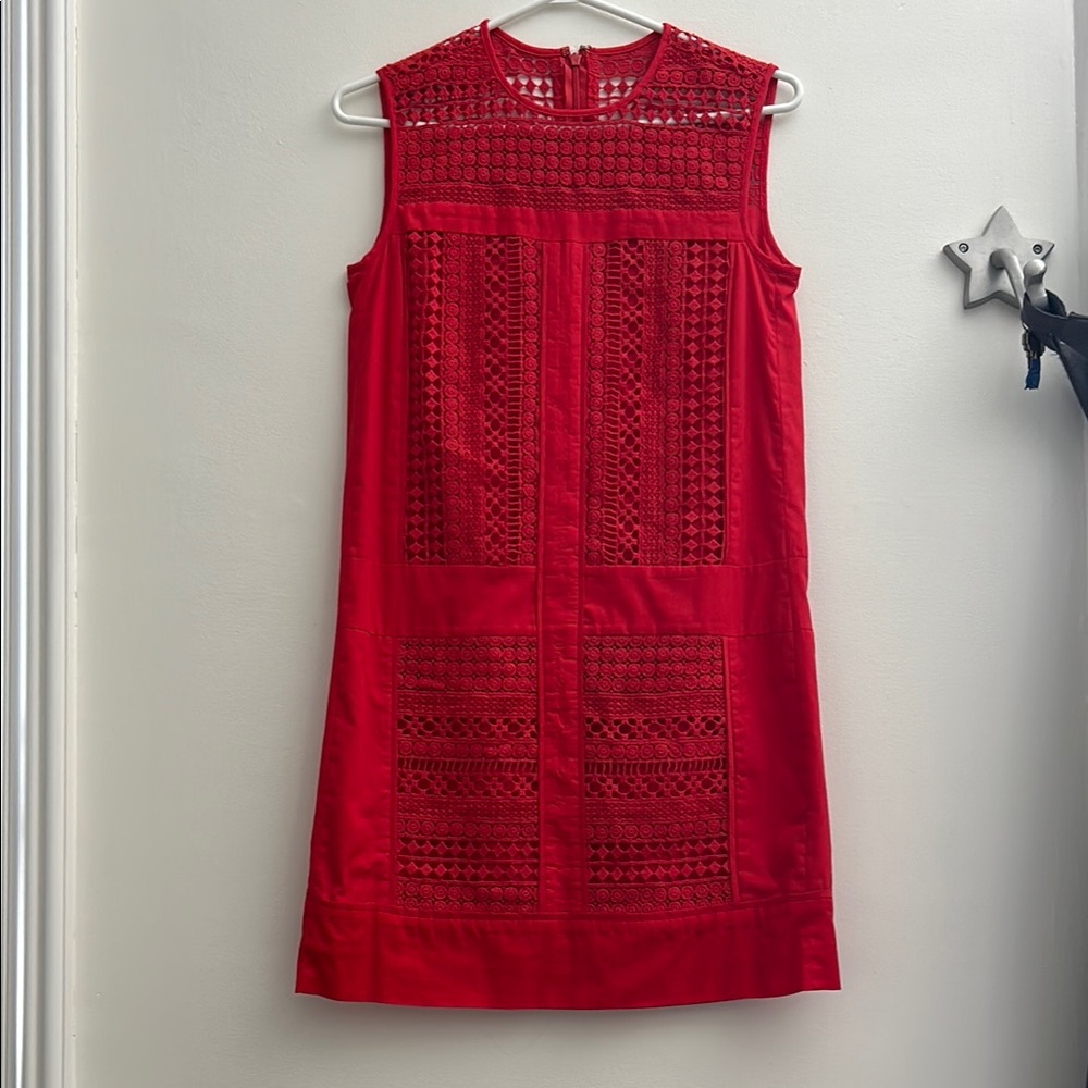 J. Crew Red Lace Mini Dress XXS